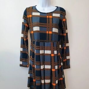 Plaid Long Sleeve Dress